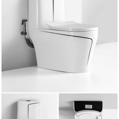 D069TCD - BỒN CẦU LIỀN KHỐI TRẮNG CHỈ ĐEN