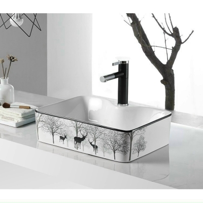 D-LB02 - Lavabo vuông đặt bàn nai đen