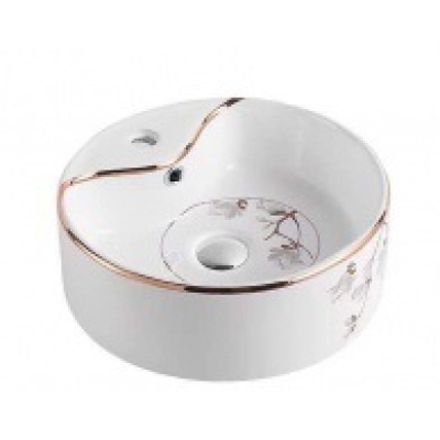 D-LB09 - LAVABO ĐẶT BÀN TRÒN HOA ĐÀO