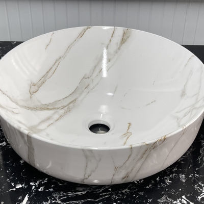 D-LB26 - LAVABO ĐẶT BÀN VÂN ĐÁ KHÓI 