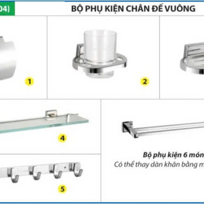 COMBO PHỤ KIỆN NHÀ VỆ SINH INOX 304 - PK08