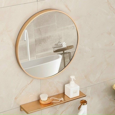 GD02- GƯƠNG TRÒN VIỀN VÀNG KÊT HỢP KỆ GƯƠNG D50