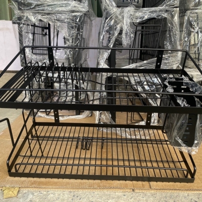 KC05- KỆ CHÉN TREO 2 TẦNG CHUẨN 304 100% SƠN ĐEN