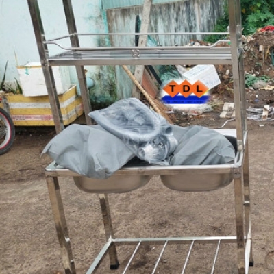 Combo Chậu Rủa Chén Kèm Chân Và Kệ 78*43cm