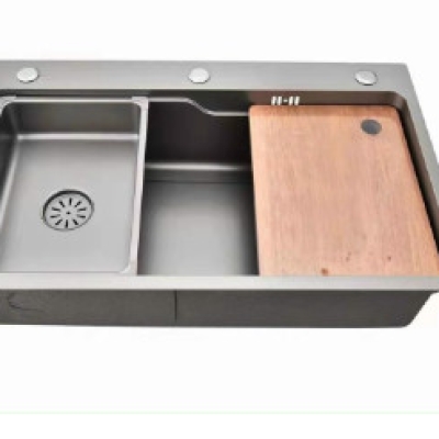 Bồn Rửa Chén inox 1 Hộc Phủ Nano Xám- D7846X