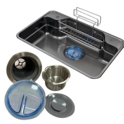 Chậu Rửa chén 1 Hộc Inox 304 Phủ Nano Đen 80*50cm