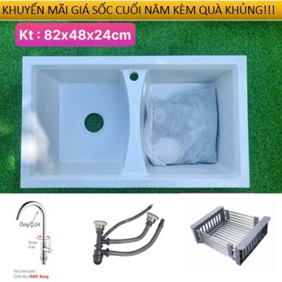 CCD07 - CHẬU RỦA CHÉN ĐÁ NHẬN TẠO 2 HỘC