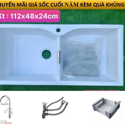CHẬU ĐÁ 2 HỘC 112*48*24 D-CD02
