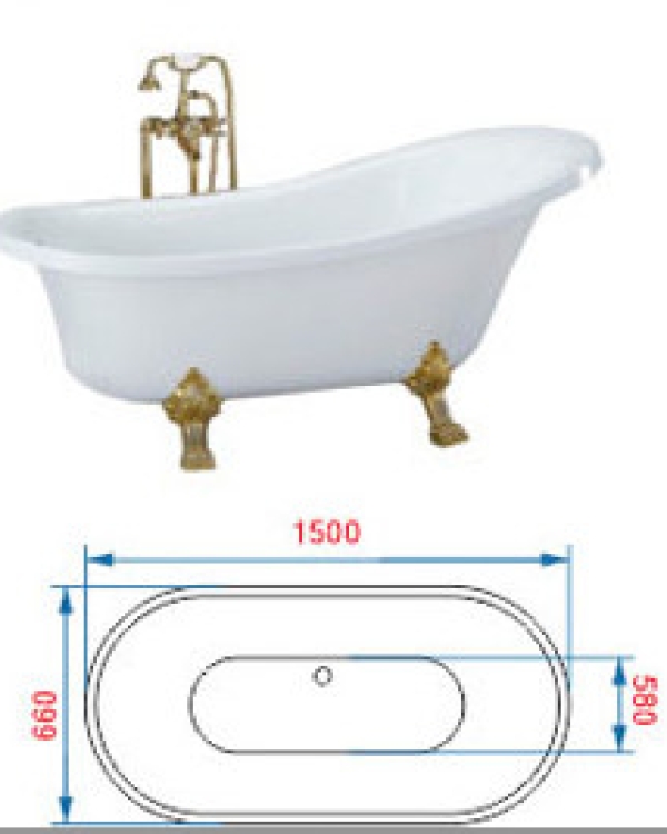 DBT012- Bồn tắm chân rồng cao cấp 1.7m