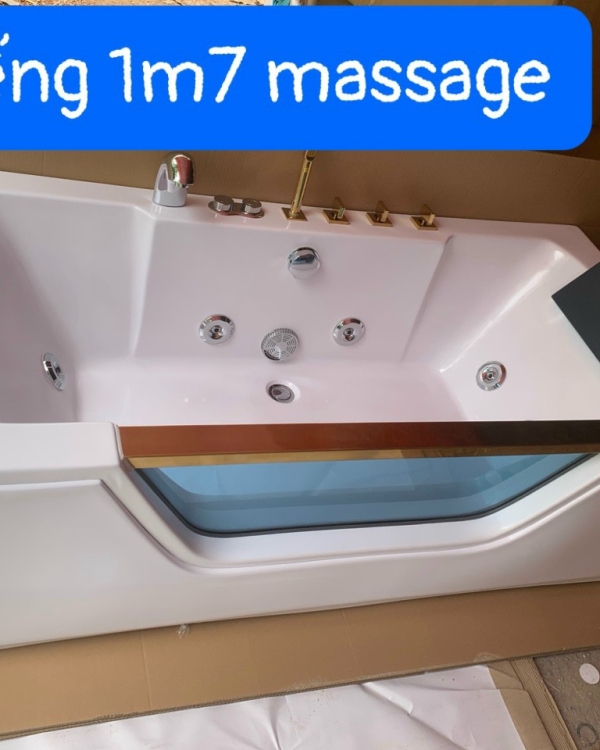 BT010- Bồn tắm kính chân yếm 1.7m