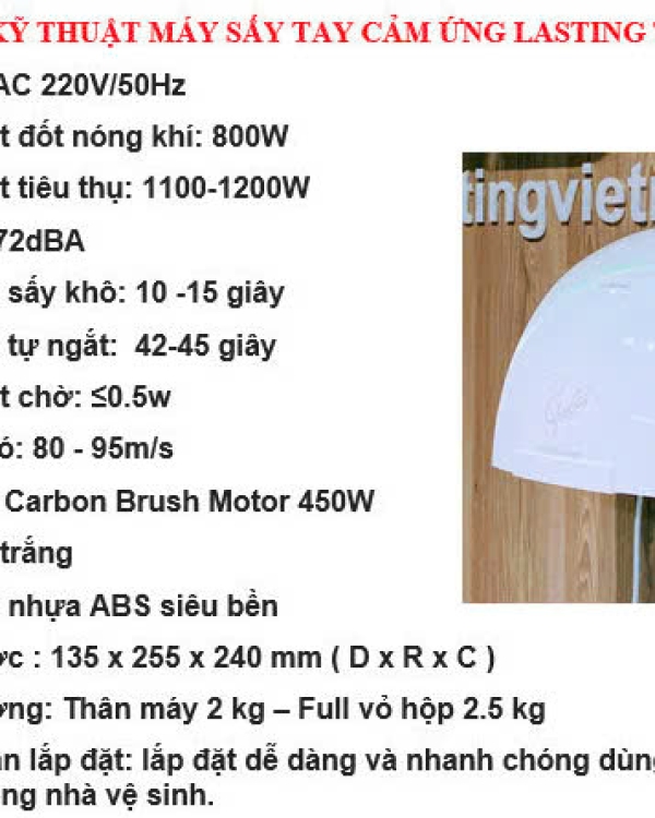Máy Sấy Tay Chính Hãng Lasting TTS01