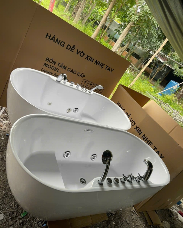 Bồn tắm ovan trắng cao cấp - Dbt05