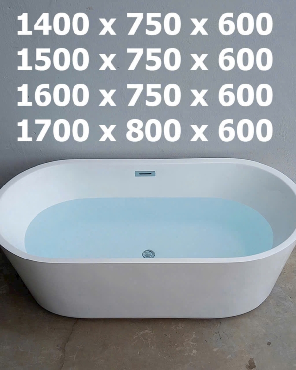 Bồn Tắm Ovan Cạnh Thẳng Trắng-DBT100