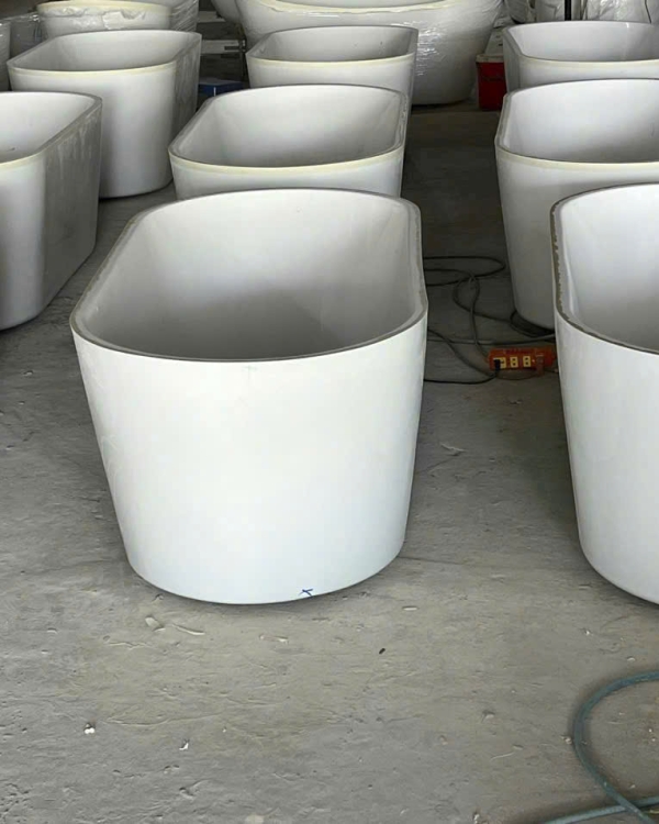 Bồn Tắm Ovan Cạnh Thẳng Trắng-DBT100