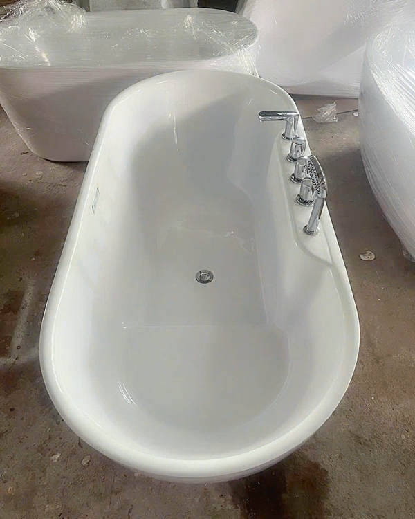 Bồn Tắm Ovan Cạnh Thẳng Trắng-DBT100